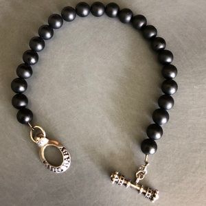 KING BABY - ONYX BEAD BRACELET W/SILVER CLASP 💥